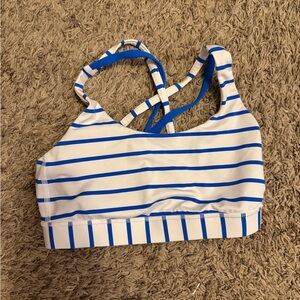 Lululemon Athletica Blue and White Striped Bra